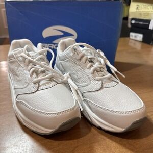Brooks Addiction Walker Shoes Womens Size 6 Narrow White Leather Walking Comfort